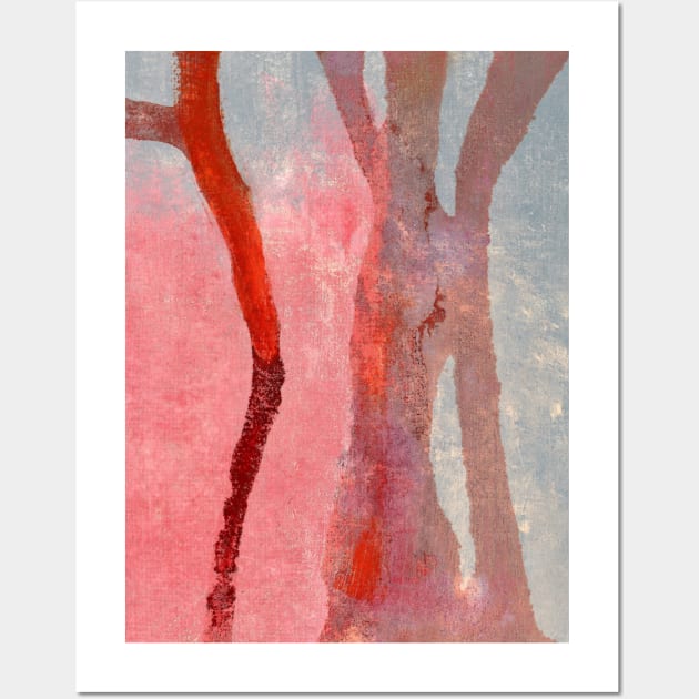 Red, Pink and Grey Abstract Art Wall Art by MyAbstractInk